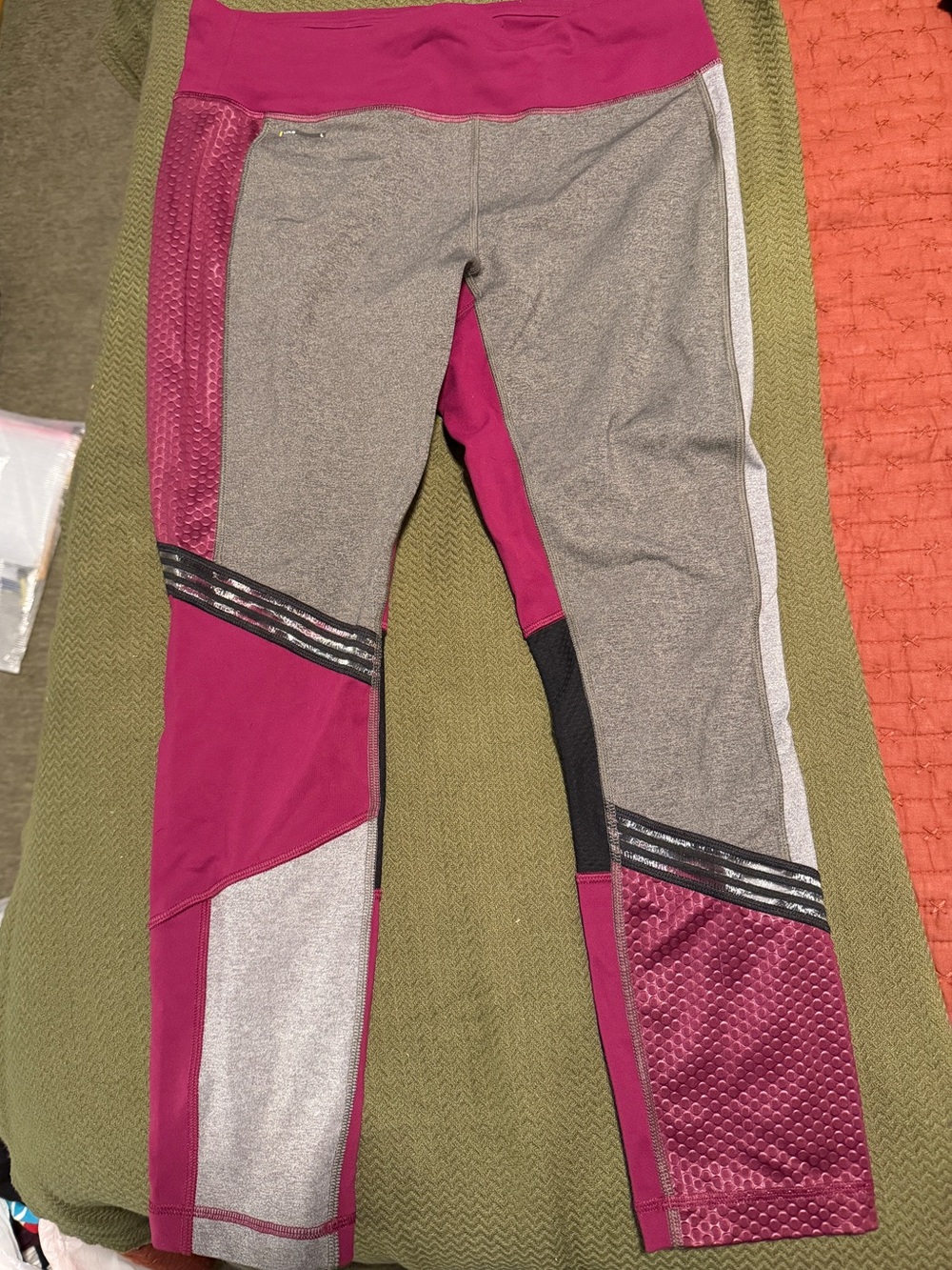 Women’s Lole Magenta and Gray Performance Leggings